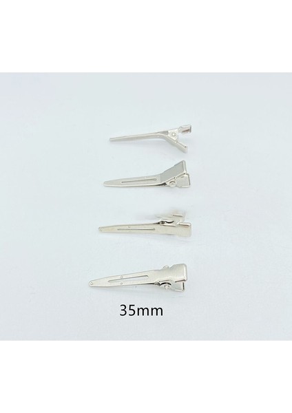 White-3.5cm 20 Adet Metal Gümüş Dikişsiz Ördek Gagası Klip Firkete Hiçbir Kırışık Sabit Saç Klip Profesyonel Salon Bayanlar Kıvırmak Klipler Şekillendirici Araçları (Yurt Dışından)