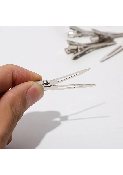 White-3.5cm 20 Adet Metal Gümüş Dikişsiz Ördek Gagası Klip Firkete Hiçbir Kırışık Sabit Saç Klip Profesyonel Salon Bayanlar Kıvırmak Klipler Şekillendirici Araçları (Yurt Dışından) indirimleri
