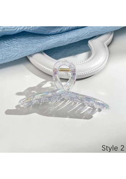 Style2 1 Adet Ilkbahar Yaz Şeffaf Degrade Renk Saç Pençe Tatlı Peri Kadınlar Için Büyük Yengeç Saç Klipleri Moda Kızlar Saç Aksesuarları (Yurt Dışından)