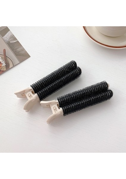Siyah 1 Adet Doğal Kabarık Klipler Kıvırcık Saç Rulosu ve Culers Patlama Saç Şekillendirici Klip Saç Tokası Tembel Kore Saç Aksesuarları Siyah (Yurt Dışından)