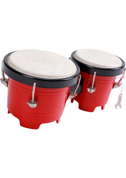 4" 5" Perküsyon Bongos Davul Çocuklar Şkinler Profesyoneller Için Kırmızı (Yurt Dışından)