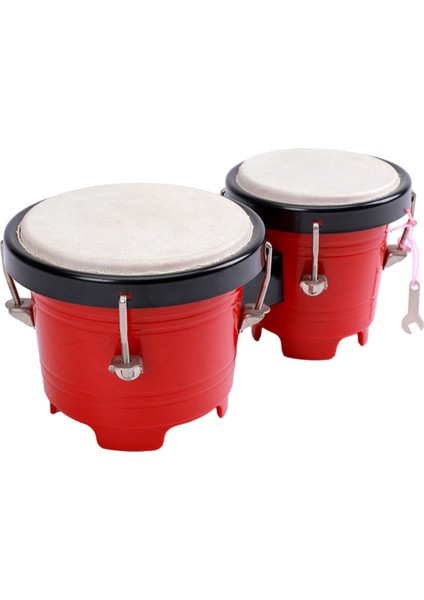 4" 5" Perküsyon Bongos Davul Çocuklar Şkinler Profesyoneller Için Kırmızı (Yurt Dışından)