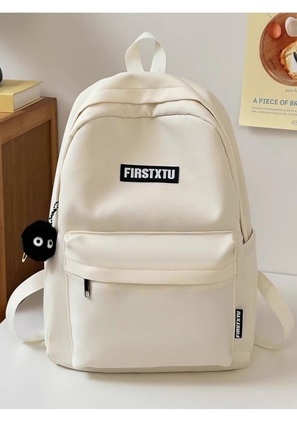 Bayan Lise Öğrencileri Için Okul Çantası Düz Renk Basit Hafif Büyük Kapasiteli Sırt Çantası Ortaokul Öğrencisi Çok Yönlü Seyahat Sırt Çantası (Yurt Dışından)