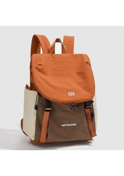 Sırt Çantası Kız Üniversite Öğrencileri Kontrast Renk Büyük Kapasiteli Rahat Hafif Seyahat Sırt Çantası Işe Gidiş Okul Çantası (Yurt Dışından)