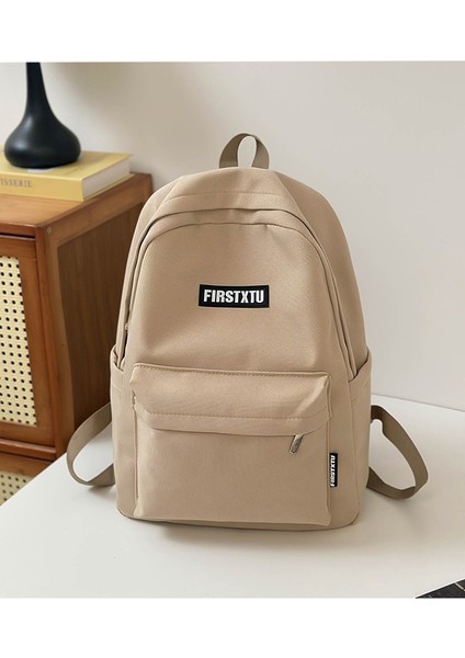 Bayan Lise Öğrencileri Için Okul Çantası Düz Renk Basit Hafif Büyük Kapasiteli Sırt Çantası Ortaokul Öğrencisi Çok Yönlü Seyahat Sırt Çantası (Yurt Dışından)