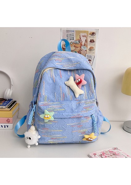 Schoolbag Tuval Karikatür Niş Kadın Ortaokul Öğrencisi Yüksek Görünümlü Sırt Çantası Moda Sırt Çantası (Yurt Dışından)