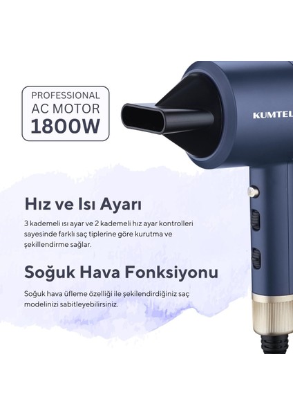 İyonik Saç Kurutma Makinesi 1800W HHD-02