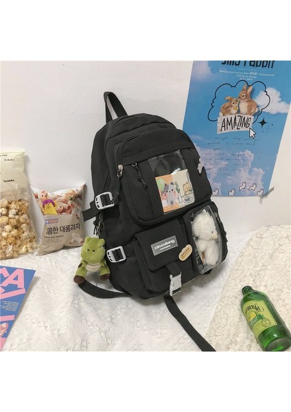 Okul Çantası Ortaokul Kız Sırt Çantası Kadın Şeffaf Katman Büyük Kapasiteli Lise Öğrencisi Küçük Omuz Çantası Sırt Çantası (Yurt Dışından)