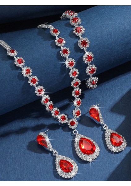 Gümüş Kaplama Rose Kolye Küpe ve Bileklik Seti 3'lü Set Davet Düğün Nişan Abiye fiyatları