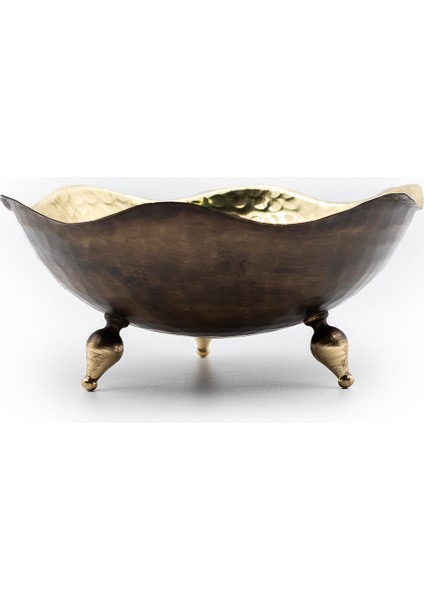 Sarı Bakır Eskitme Dalgalı Gondol (16 cm )