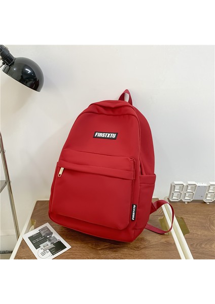 Kızların Okul Çantaları, Ortaokul ve Lise Üniversite Öğrencilerinin Kızlar Için Düz Renkli Minimalist Tarzda Sırt Çantaları (Yurt Dışından)