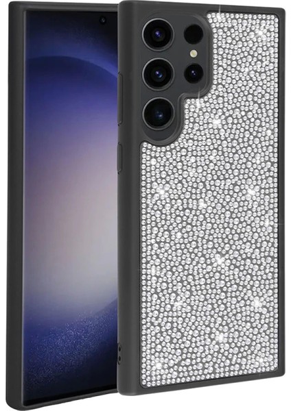 Galaxy S23 Ultra Kılıf Parlak Taşlı Tasarım Zore Ston Kapak