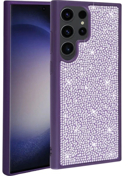 Galaxy S23 Ultra Kılıf Parlak Taşlı Tasarım Zore Ston Kapak