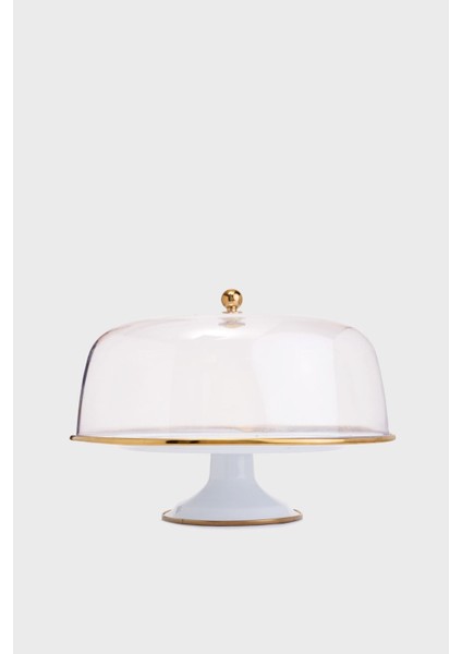 Vintage Style Emaye 30 Cm Ayaklı Kek Fanusu
