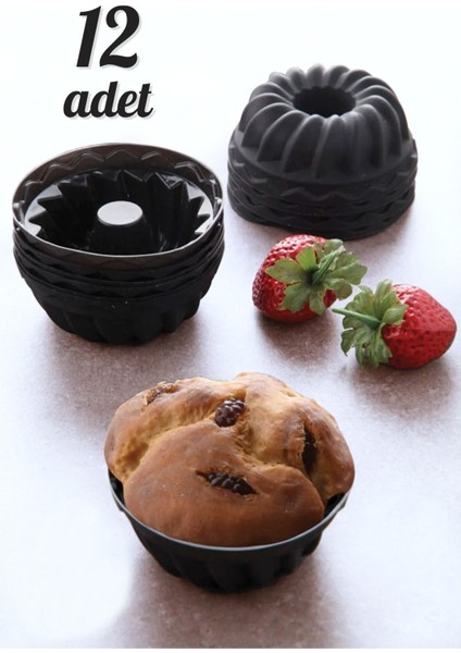 12 Li Yıkanabilir Mini Muffin Pişirme Kalıbı, Silikon Muffin, Cupcake Kalıbı Karma modelleri