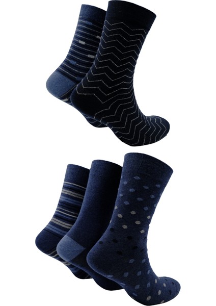 Erkek Geri Dönüştürülmüş Pamuklu Çorap, 5'li Paket (Beden 41-46)