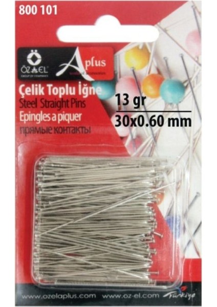 2li Çelik Toplu İğne, 26 Gram 60 Adet x 0.60 mm 800 101