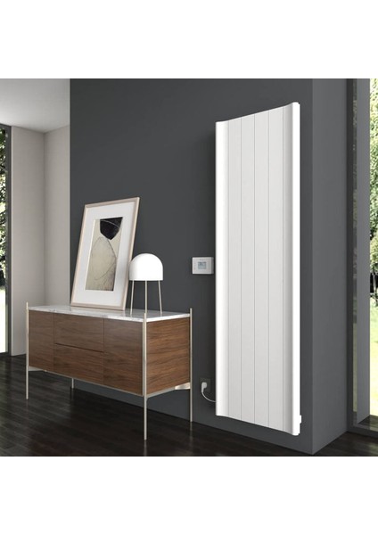 Boreas B Dikey Elektrikli Radyatör Modern Tasarım Beyaz 180X55,5 cm