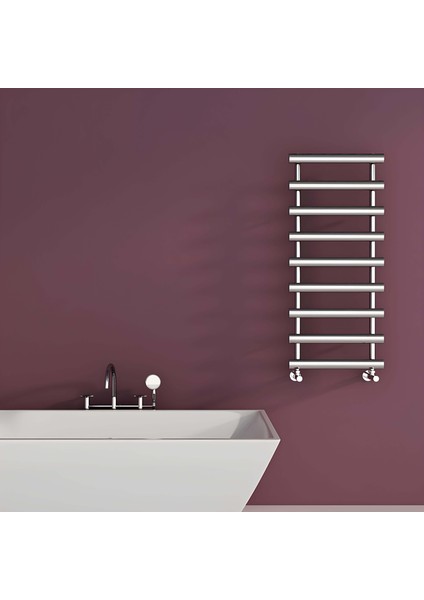 Aldo Çelik Havlupan Modern Tasarım Krom 120X50 cm