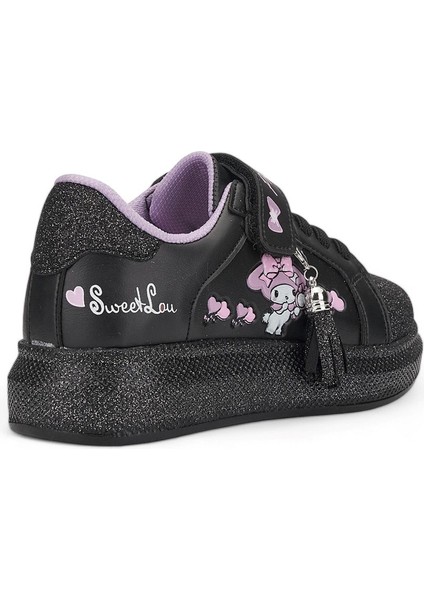 Günlük Kız Çocuk Sneaker Püskül Detaylı Oval Simli Burun Lastik Bağcıklı Cırtlı Spor Ayakkabı 3740 modelleri