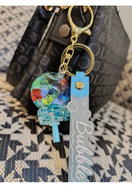 Mavi Lolipop Sulu Anahtarlık, Çanta Süsü