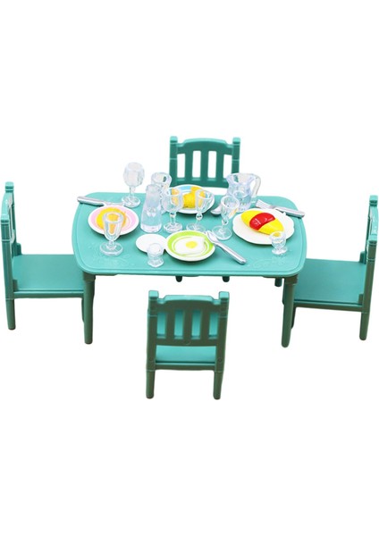 1:12 Dollhouse Yemek Odası Sahneleri Minyatür Dollhouse Masa ve Sandalye Modeli (Yurt Dışından)