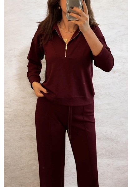 Kadın Premium Kalite Yaka Fermuarlı Eşofman Takım fiyatları