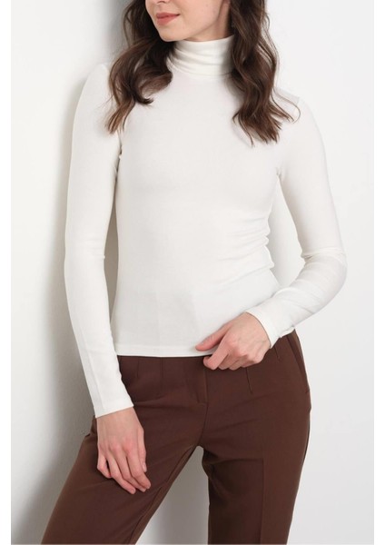 Kadın Premium Kalite Balıkçı Yaka Likralı Bluz