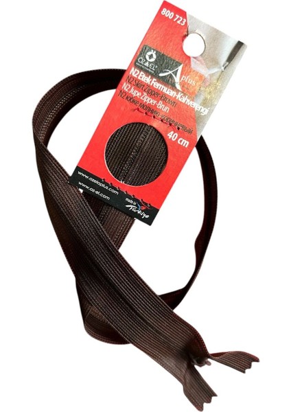 Kahverengi 40 cm Etek Fermuarı Görünmez Fermuar 800 723