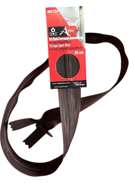 Kahverengi 40 cm Etek Fermuarı Görünmez Fermuar
