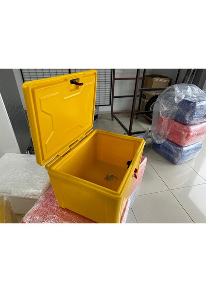 Motosiklet Pizza Servis Çantası Sarı 90 Litre Köşeli