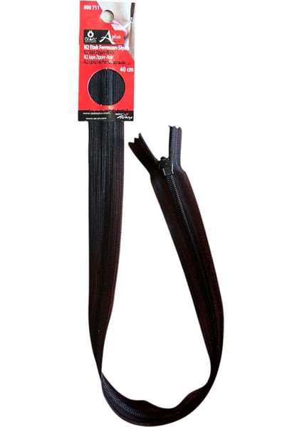 Siyah 40 cm Etek Fermuarı Görünmez Fermuar 800 711