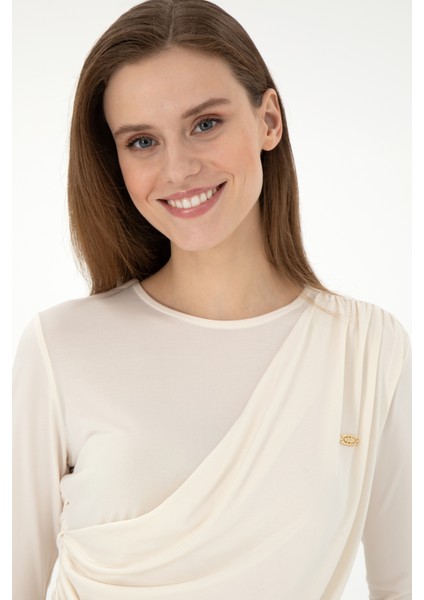 Kadın Krem Sweatshirt 50291561-VR071 fiyatları