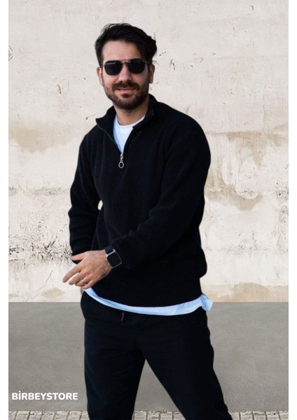 Erkek Triko Kazak Yarım Fermuarlı Regular modelleri