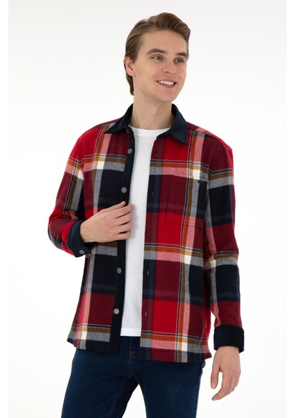 Erkek Kırmızı Gömlek Desenli 50291252-VR030