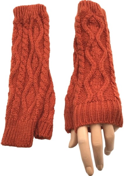 Kadın Kışlık Uzun Yumuşak Dokulu Triko Örme Parmaksız Eldiven Winter Fingerless Gloves