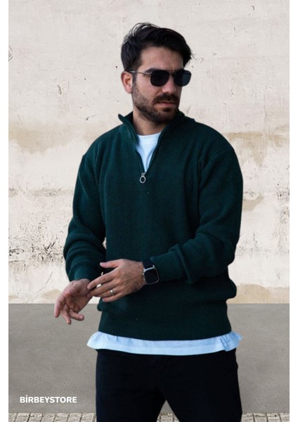 Erkek Triko Kazak Yarım Fermuarlı Regular fiyatları