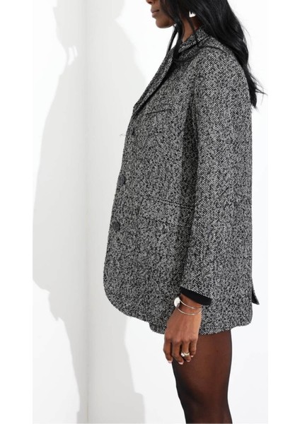 Kadın Premium Kalite Oversize Vatkalı Balıksırtı Desenli Blazer Ceket indirimleri