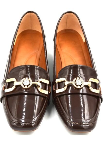 (Park Moda) Zeni Ön Toka Detaylı Alça Kalın Topuklu Günlük Kadın Ayakkabı Kahve fırsatları