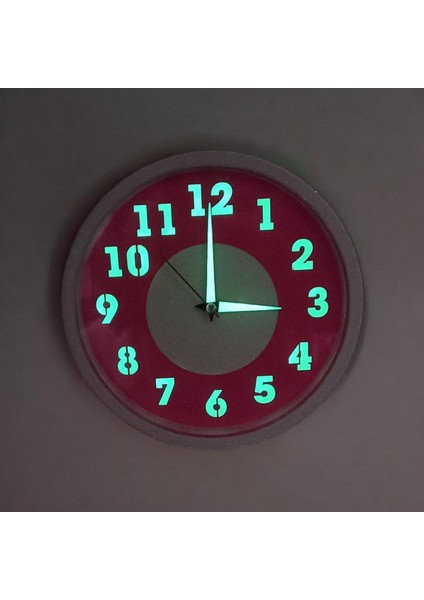 Mini Fosforlu Magenta Pembe Beyaz Duvar Saati 22 cm Çap 22 cm indirimleri