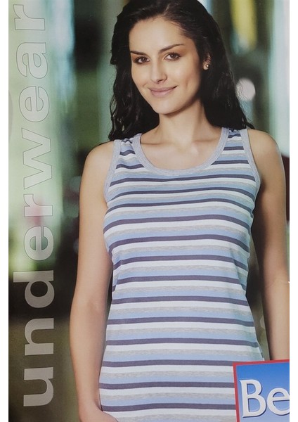 Çizgili Bayan Atlet 8008