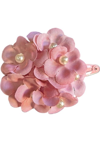 Pembe Detaylı Şifon Çocuk Çıtçıtlı Saç Tokası 201 043