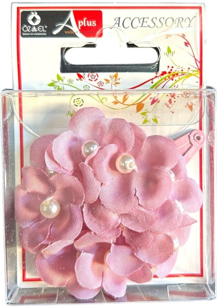 Pembe Detaylı Şifon Çocuk Çıtçıtlı Saç Tokası 201 043