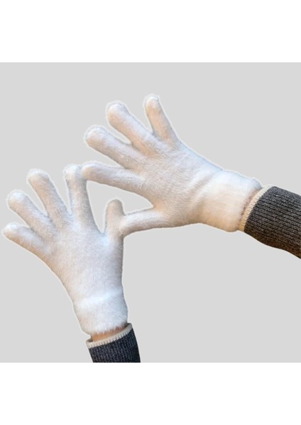 Kadın Kışlık Yumuşak Dokulu Peluş Rahat Kullanım Eldiven Winter Soft Gloves