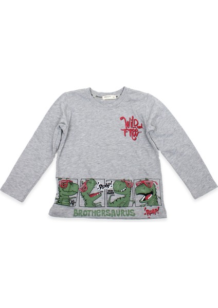 Erkek Çocuk Dinazor Baskılı Tshirt 20811