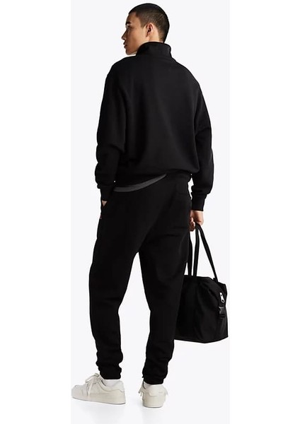 Erkek Tjm Tommy Rozet Bağcıklı Jogger Pantolon - Siyah