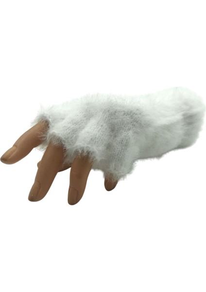 Kadın Kışlık Yumuşak Dokulu Parmaksız Kesik Yarım Parmak Peluş Rahat Kullanım Eldiven Glove