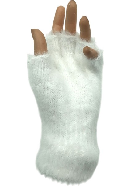 Kadın Kışlık Yumuşak Dokulu Parmaksız Kesik Yarım Parmak Peluş Rahat Kullanım Eldiven Glove