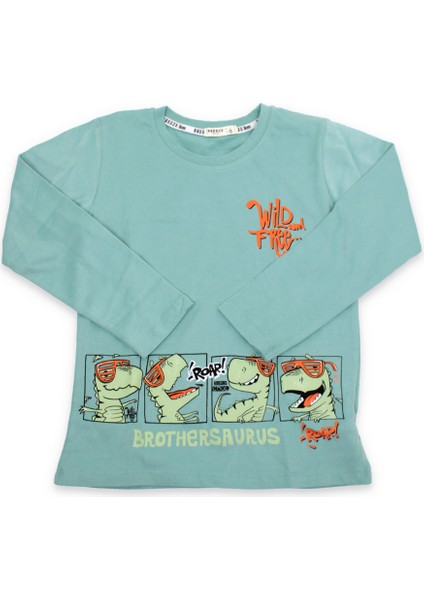 Erkek Çocuk Dinazor Baskılı Tshirt 20811