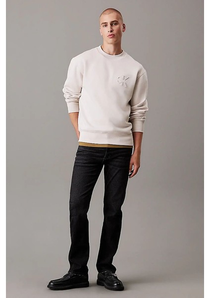 Erkek Ck Relaxed Monogram Sweatshirt - Gri